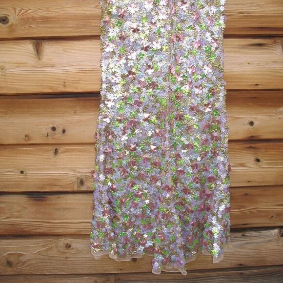 MAC DUGGAL 6153 Multicolor Sleeveless Floral Paillette Embellished Mesh Gown - Picture 14 of 15